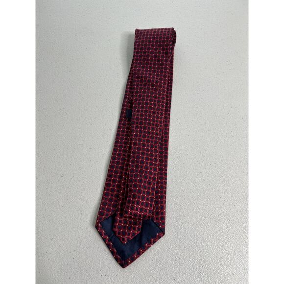 Nautica Red, Blue Geometric Pattern 100% Silk Made in USA Tie NWOT - Picture 5 of 7